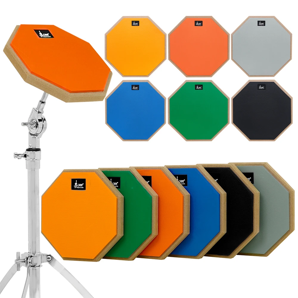 SLADE Almohadilla de práctica de tambor 8 pulgadas 12 pulgadas Base de madera de goma Almohadilla de entrenamiento silenciosa para ejercicios de tambores de jazz Ideal para principiantes