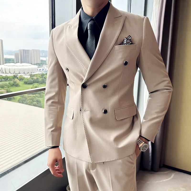 

7135 Men's slim fit solid color suit