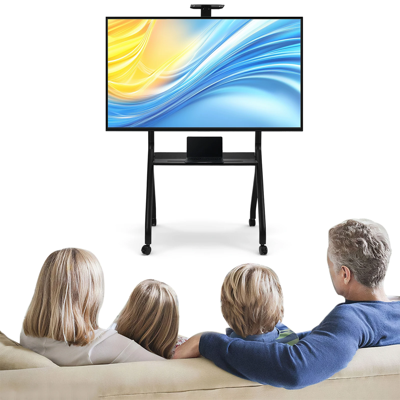 

Mobile TV Display Stand for 42-75in Interactive Whiteboards & TVs Mobile TV Trolley Height Adjustable for Smart Board Classroom