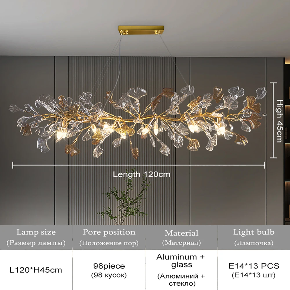 Nordic Creative Crystal Branch-kroonluchter voor woonkamer, eetkamer, rond glazen blad, luxe kristallen kroonluchter voor slaapkamer