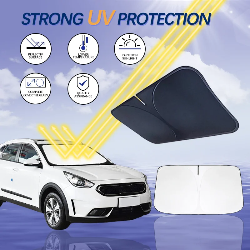 Car Sun Visor Front Windshield Sunshade Heat Insulation Summer Auto Accessories For Kia Niro EV6 KX3 KX5 KX7