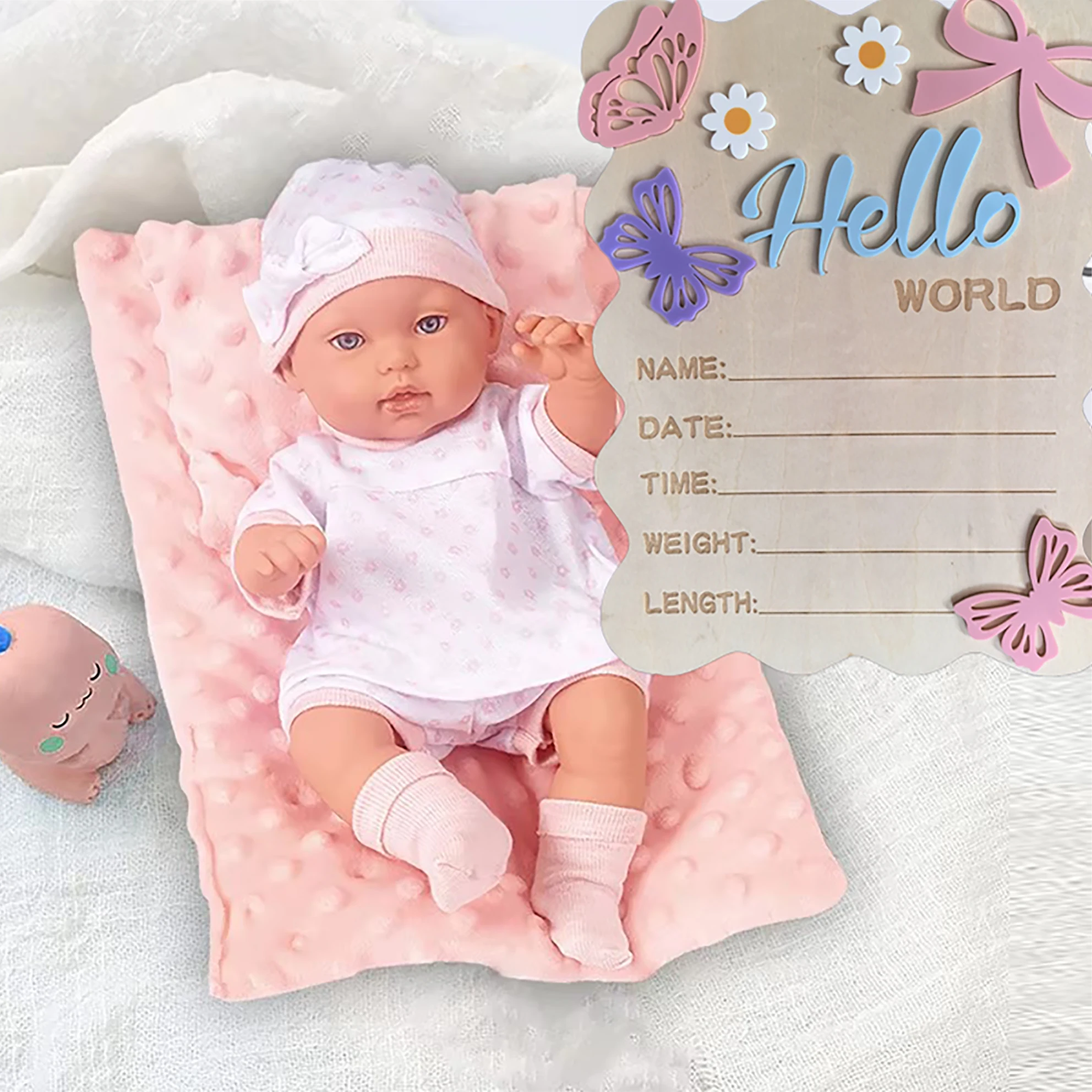 

12-Inch Finished Lifelike Rebirth Doll DQ10 3D Painted Skin High-Quality Soft Vinyl Silicone Doll Washable And Dress-Up