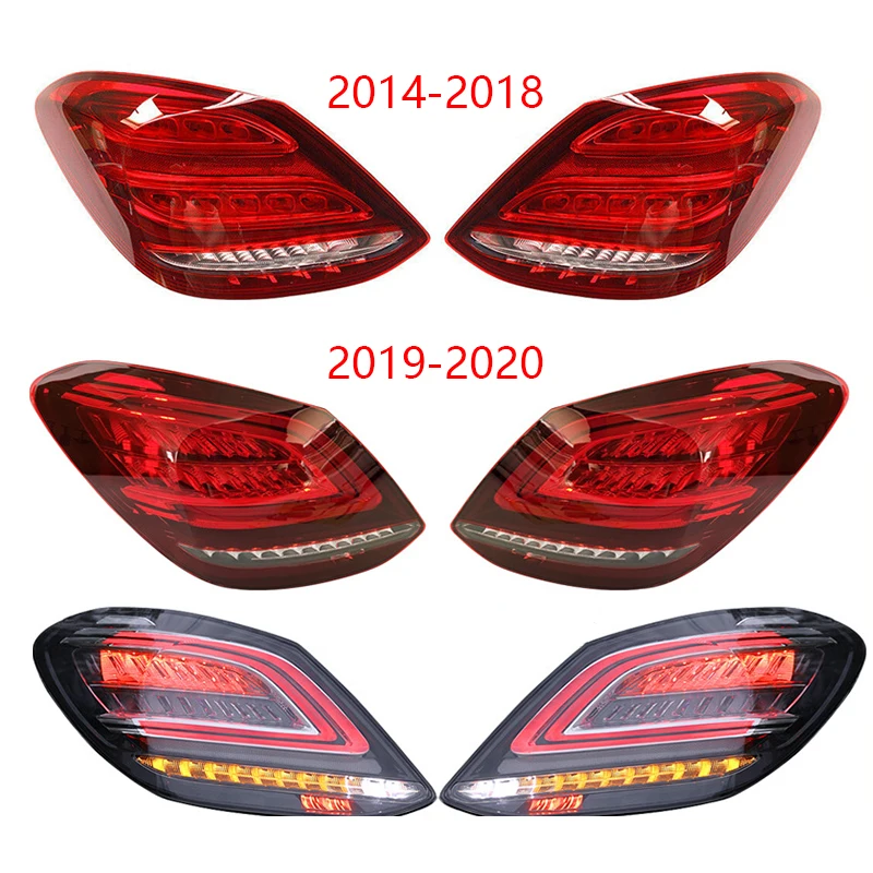 For Mercedes-Benz C-class W205 C300 C260 C200 2014-2020 Red Rear Car LED Tail Light Brake Light