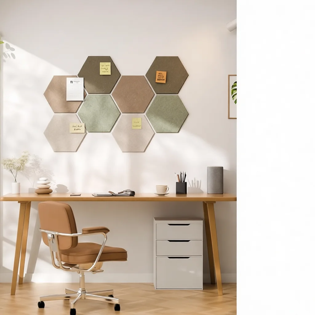 Paneles Acústicos de Poliéster Hexagonales, Placas Absorbentes de Sonido, Aislamiento Decorativo para Oficina, Estudio e Interiores