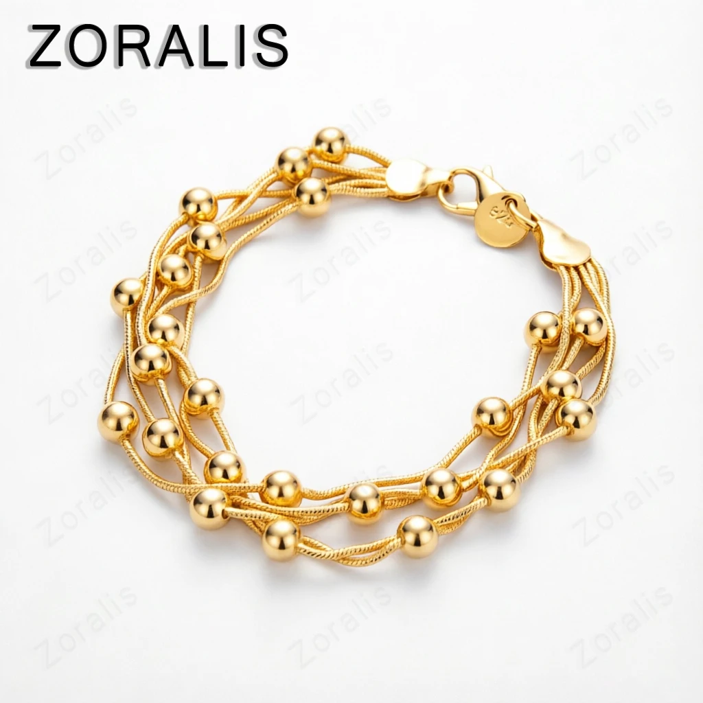 

Wholesale 18K Gold Bracelets 925 Sterling Silver Smooth Bead Bracelet Fine Jewelry Birthday Christmas Gift Party Accessories
