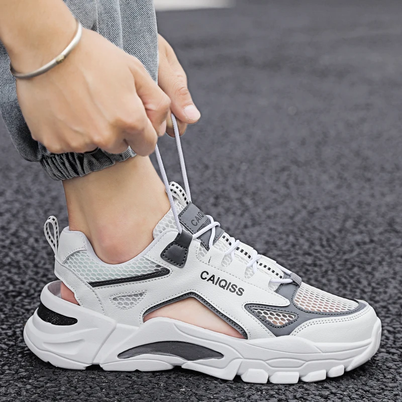 

Men's Summer Breathable Mesh Slip-On Thick Bottom Anti-Slip Hollow out Odor-Resistant Beach Sports Casual Clog Shoes