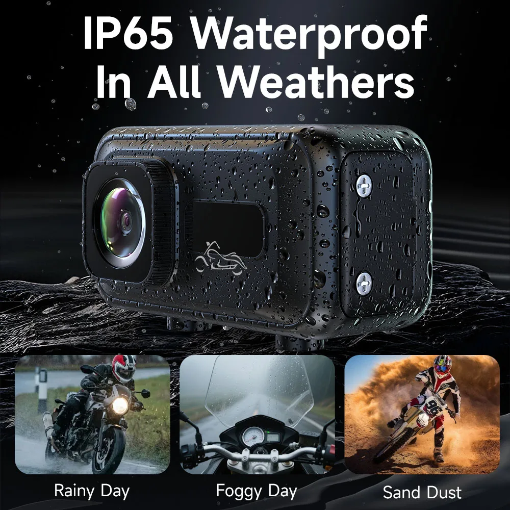 JIUYIN 2K WiFi DVR Dash Cam كامل الجسم مقاوم للماء كاميرا محرك عالمية للدراجات النارية والمركبات الكهربائية مع USU