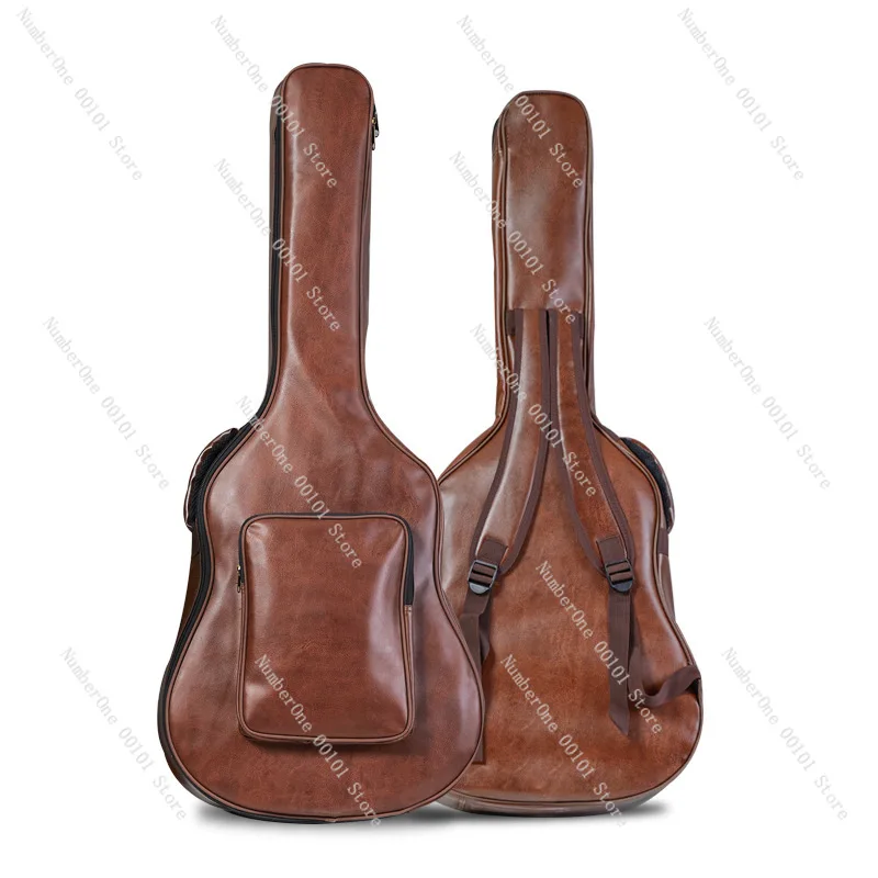 Guitar bag 41 inch guitar leather bag thickened shoulder waterproof acoustic guitar backpack 40 inch