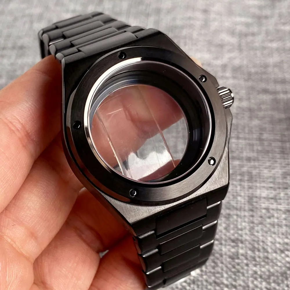 Black NH35A Ingenieur Watch Case PVD 40mm for NH34 NH36 NH38 NH70/71/72 4R35/36 for Automatic Men Watch 200m Waterproof Sapphire