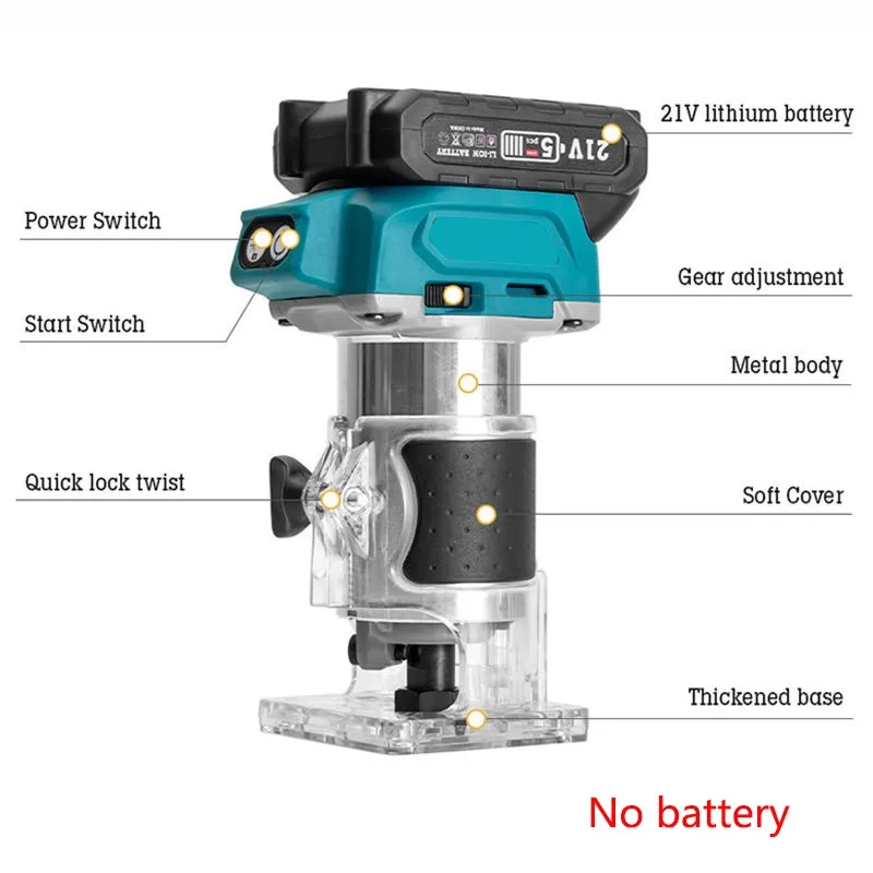 

Бесщеточный 5-скоростной фрезерный станок по дереву, набор триммеров по дереву, долбежный станок 30000 об/мин для деревообработки, долбежный станок для батареи Makita 18 В