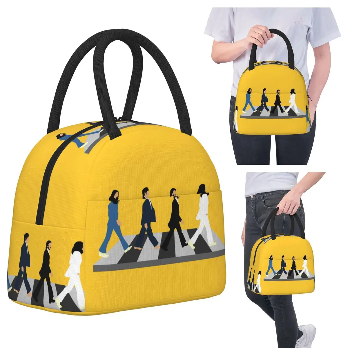 

Изолированная сумка для обеда The Beatle Walking Road Merch Crew для детей, школьная термосумка для еды, портативная коробка для завтрака, контейнер