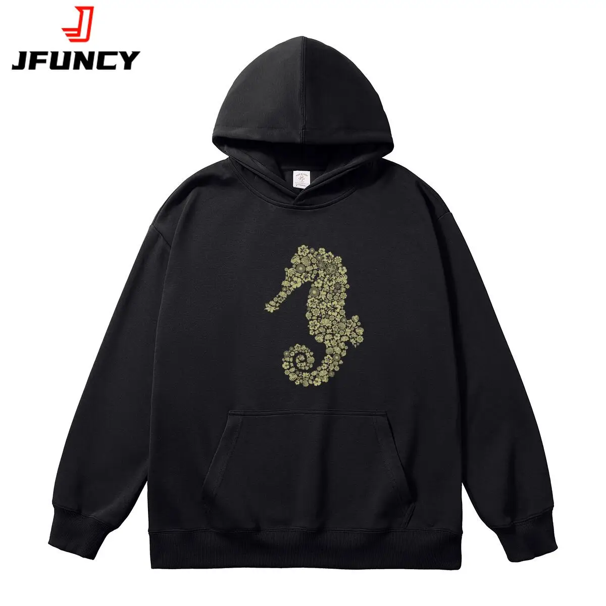 

Women Sweatshirt Oversized Women's Hoodies Seahorse Graphic Printed Hooded Pullover Female Classic Autumn Thick Sportswear