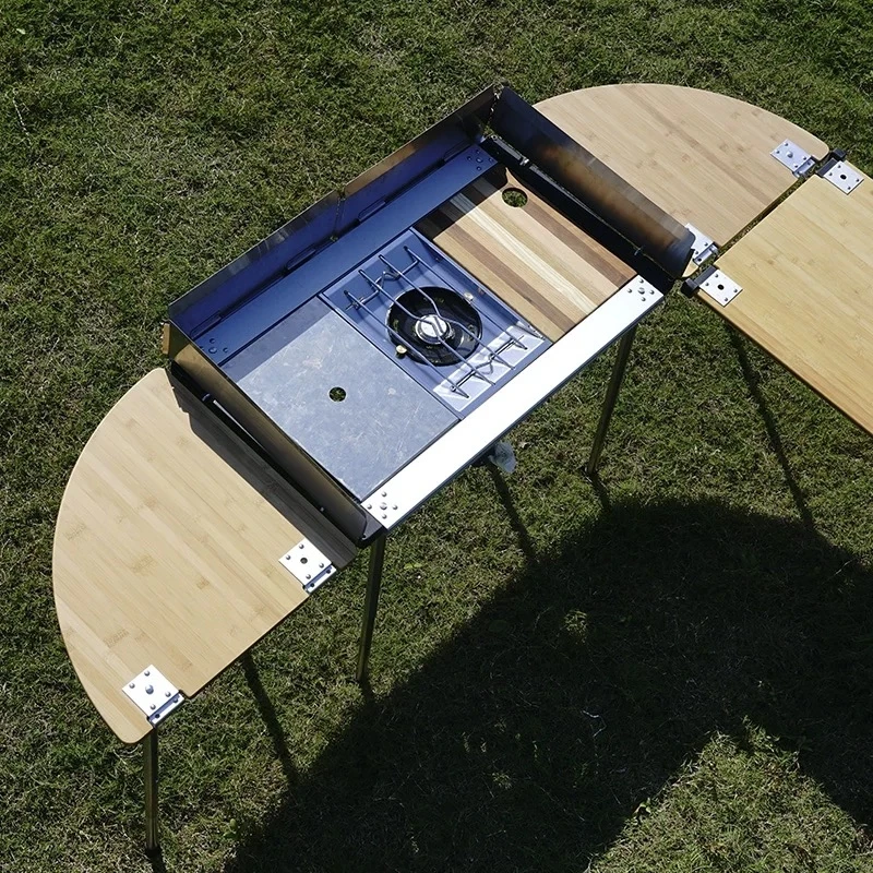 Outdoor Camping IGT 3/4 Unit Wind Deflector  Windshield Folding Stainless Steel Baffle Portable IGT Gas Stove/Table Accessorie