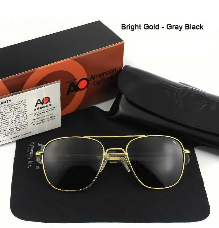 Ao Sonnenbrille Mann amerikanische Armee Militär Luftfahrt Pilot polarisierte Sonnenbrille Frau Luxusmarke Vintage Metall Titan Rahmen – Detail 12