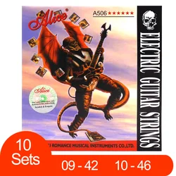 10 Sets Electric Guitar Strings Alice A506 Guitar Strings Stell Core Nickel Plated Wound Alloy Wire Packs Guitar Strings
