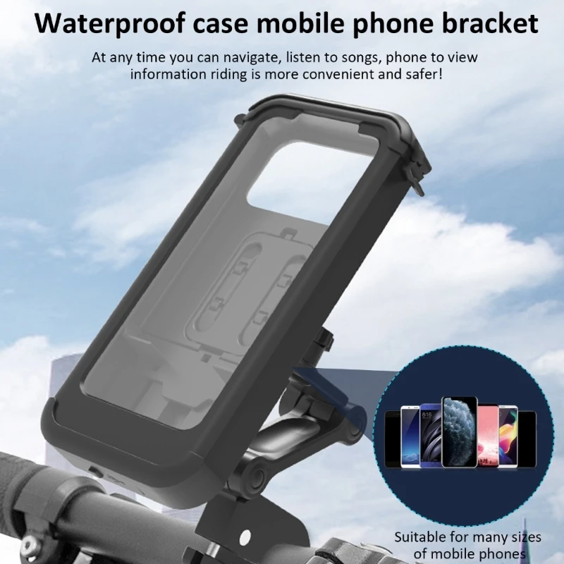 

Waterproof Phone Mount Holder Phone Stand Rack ABS Secure Holds Phones from 4 to 6.7 Inches 601E