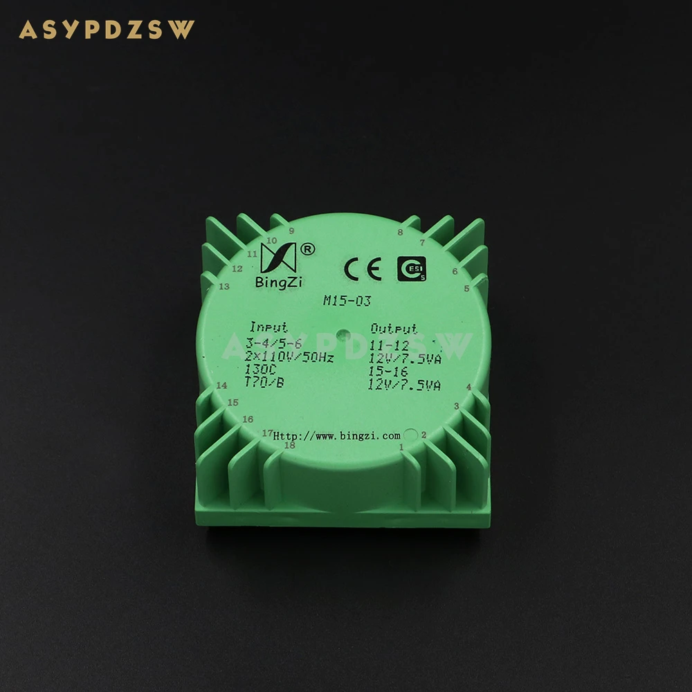 

15VA Green Square 15W Sealed toroidal transformers M15-03 Output voltage AC dual 12V(2*12V)