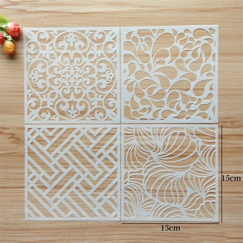 Decorative Pattern Mandala Stencils Pretty Hollow Spray Painting Templates Durable Washable DIY Window Wall Decor Drawing Tool