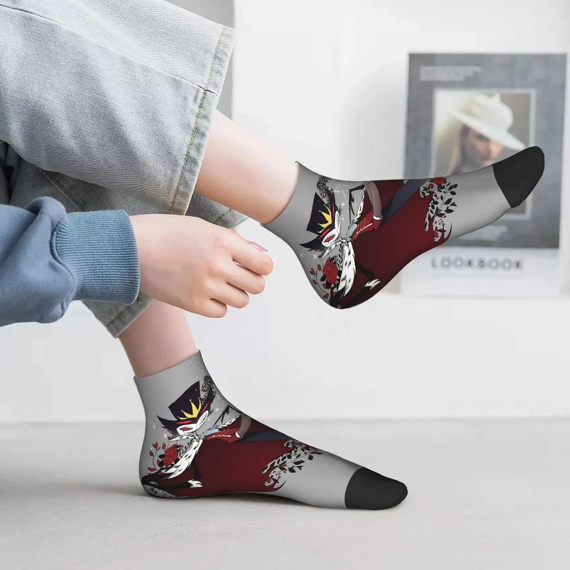 Loona Collage Helluva Boss Anime  Socks Harajuku Sweat Absorbing Stockings All Season Socks Accessories for Unisex