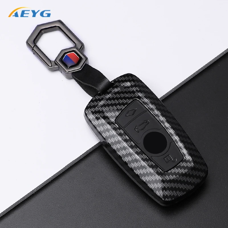 ABS Carbon Fiber Car Key Case Shell Fob For BMW 1 3 5 7 Series X1 X3 X4 X5 F10-F11-F20-F25-F26-F30 M3 M4 Keychain Accessories