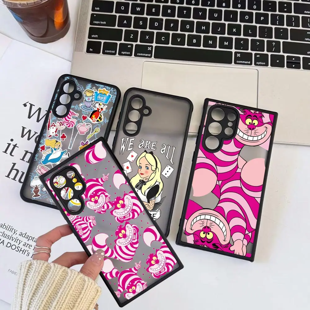 Cheshire Cat Alice In Wonderland Case Voor Samsung Galaxy S24ultra S23 S23 S21 S20 Fe S10 S9 S8 Plus S23 S24 Ultra Cqoues Matte Cover