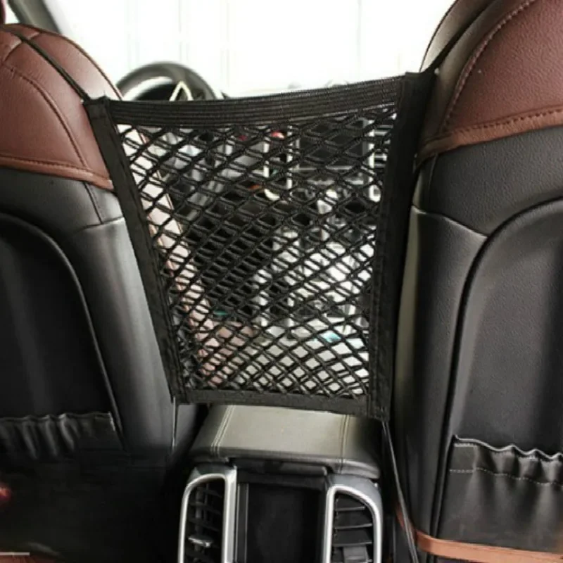 

2/3 Layer Car Storage Net Bag Between Seats Car Divider Pet Barrier Stretchable Elastic Mesh Bag Organizer Auto Accessories