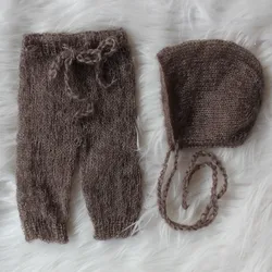Ropa de bebé recién nacido, conjunto de pantalones y sombrero de Mohair de encaje, accesorios para fotos, envío gratis