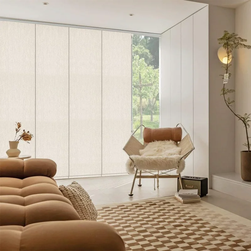 Hot Selling Customizable Size Adjustable Wand Multiple Color Motorized Remote Control Vertical Panel Track Blinds for Balcony