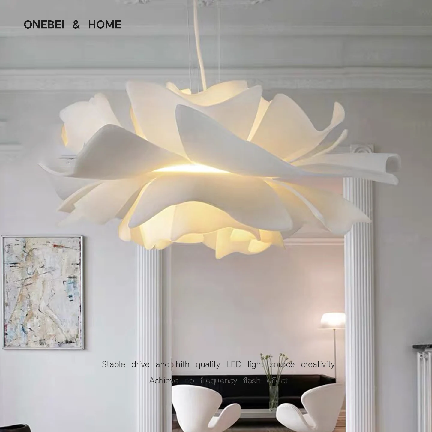 Nordic Minimalist Flower Pendant Light With Bright Colors  Acrylic Decorative Lights Bedroom Living Room Dining Room Indoor Ligh