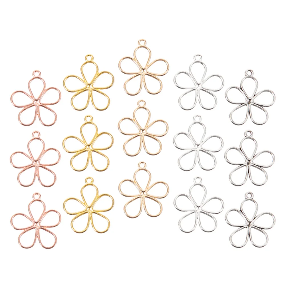 

100 шт., подвески в виде лепестков, металлические ювелирные изделия, подвески, фурнитура «сделай сам», серьги, браслеты, ожерелья, аксессуары ручной работы