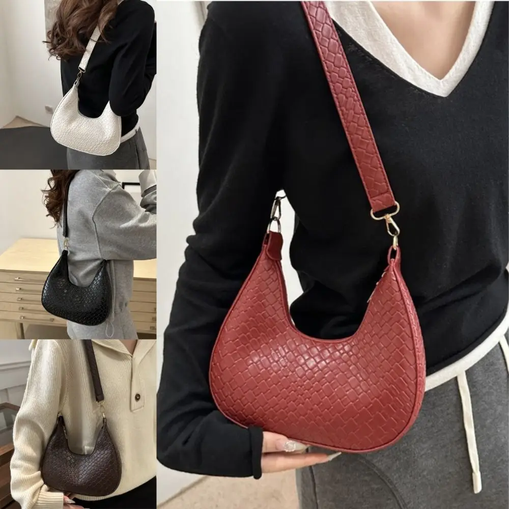 

Versatile Solid Color Shoulder Bags Handheld Large Capacity Underarm Bags DIY Handbags Women Girls