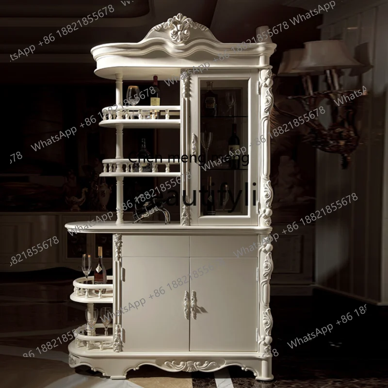 

All solid wood white room cabinet entry foyer household partition wine cabinet display cabinet H