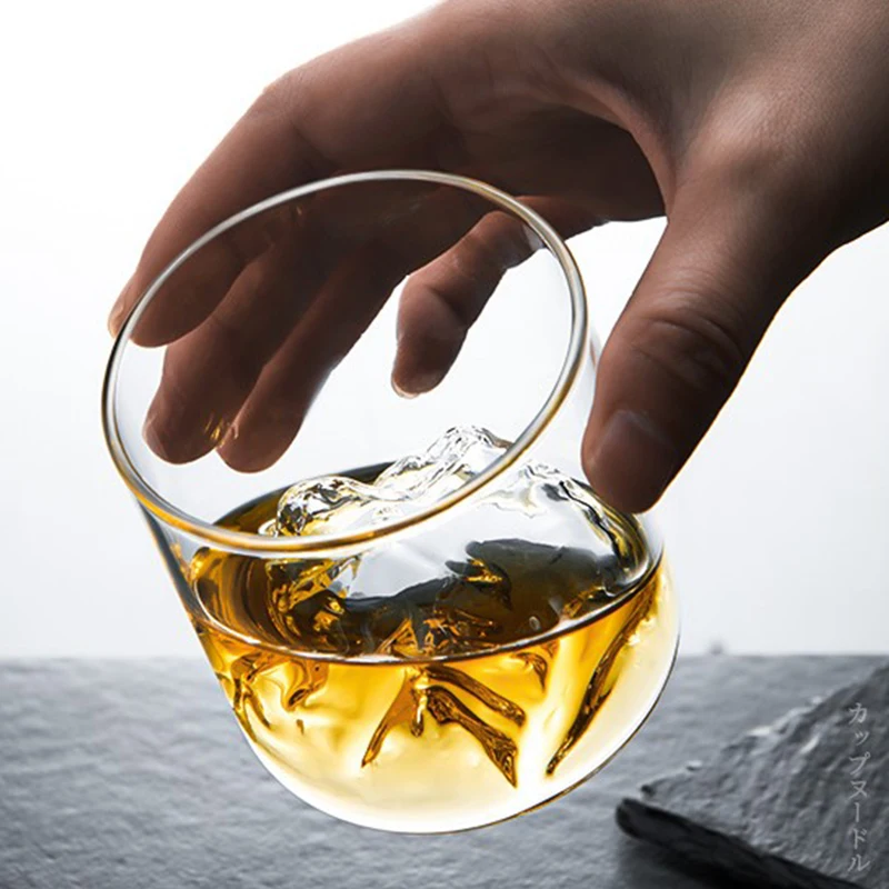 اليابان ثلاثية الأبعاد كوب ويسكي الجبل الجليدي الطراز القديم ويسكي روك نظارات كوكتيل الزجاج الفودكا كأس النبيذ كأس جعة لشريط