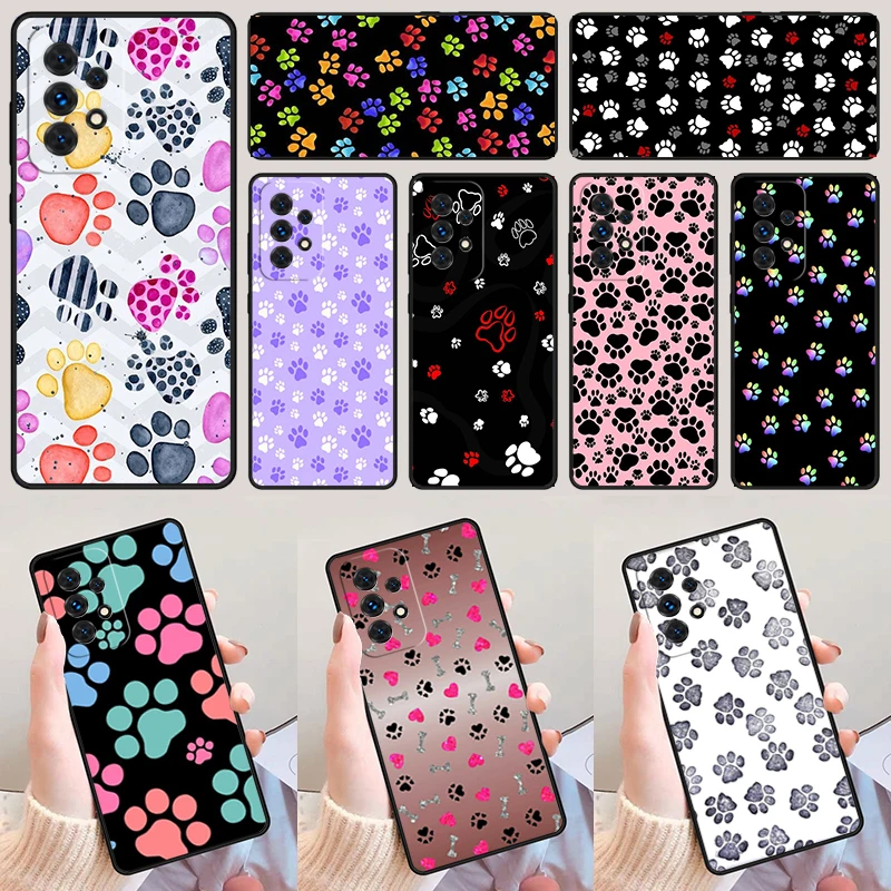 Animal Dog Paw Prints phone case For Samsung Galaxy A42 A31 A40 A51 A71 A32 A80 A91 A52 A72 A73 A20e A21S A50 A70 A11 A12 Cover