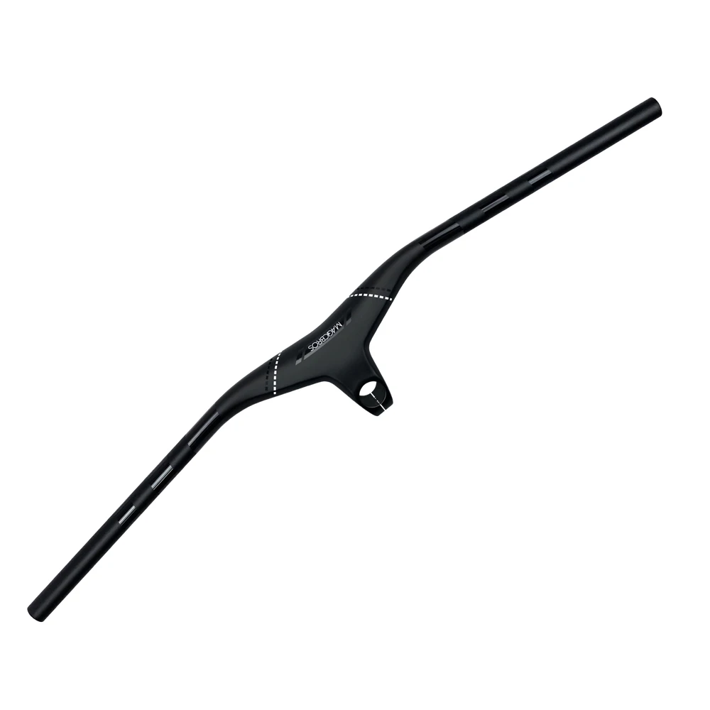 Matte-black Carbon T800 Strengthened MTB/BMX/Cruisers Bicycle Handlebar With Integrated Stem