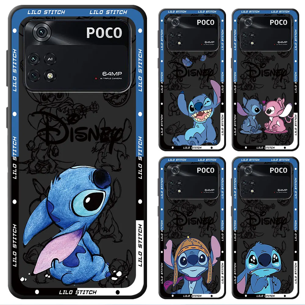 Case for Xiaomi Poco C50 C51 C40 M5 F5 X3 NFC M3 M4 Pro 5G F1 X4 Pro 5G X4 GT Shell Silicone Disney Lilo & Stitch Angel Cover