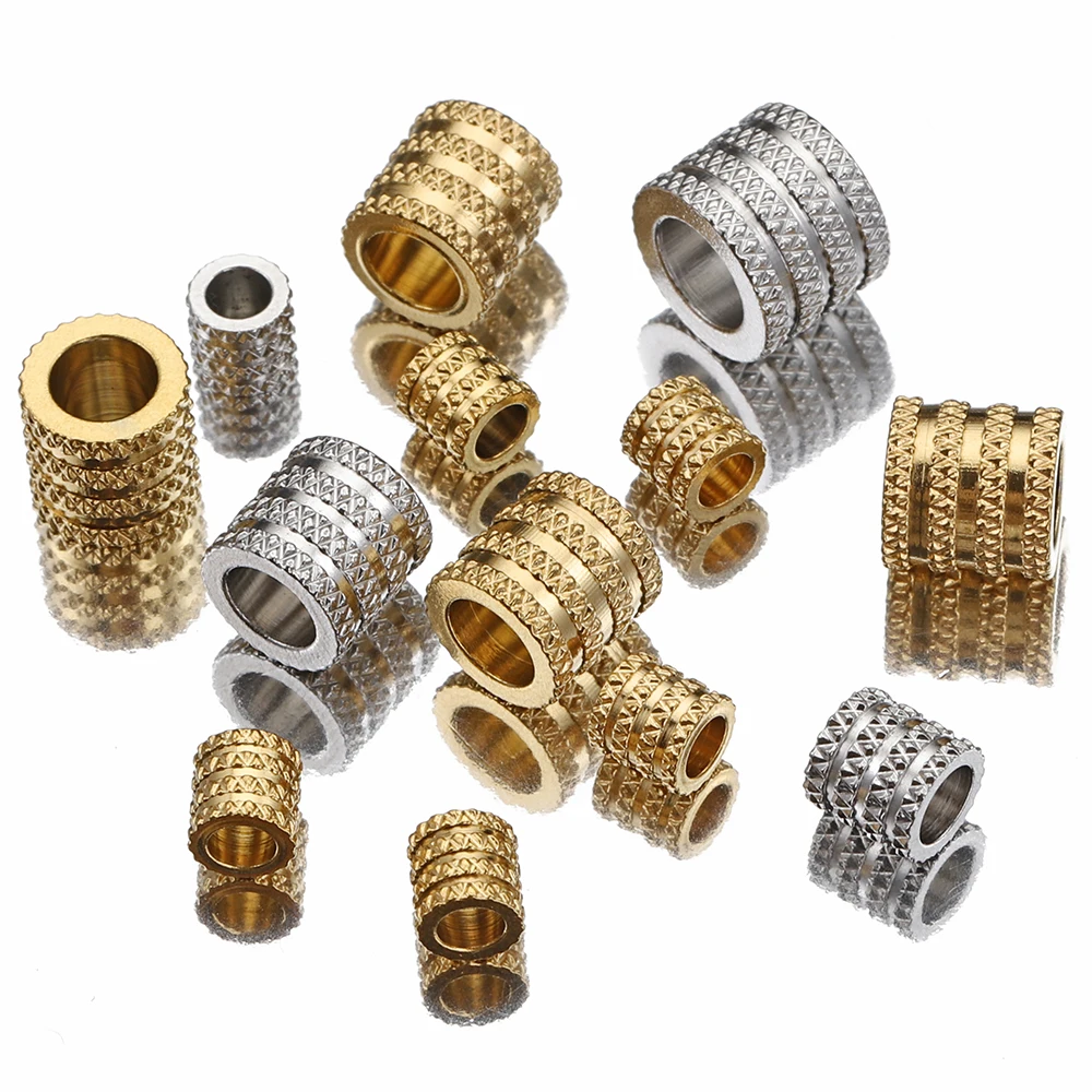 20pcs Stainless Steel Loose Bead Big Large Hole Spacer Beads Charm Pendants for DIY Bracelet Necklace Jewelry Making Supplies