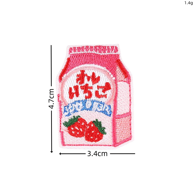 1 piece Cute Fruits Drinks Milk Soda Bottle Patches Cartoon Embroidery Stickers Iron On Clothing Backpack Badge Sewing Appliques