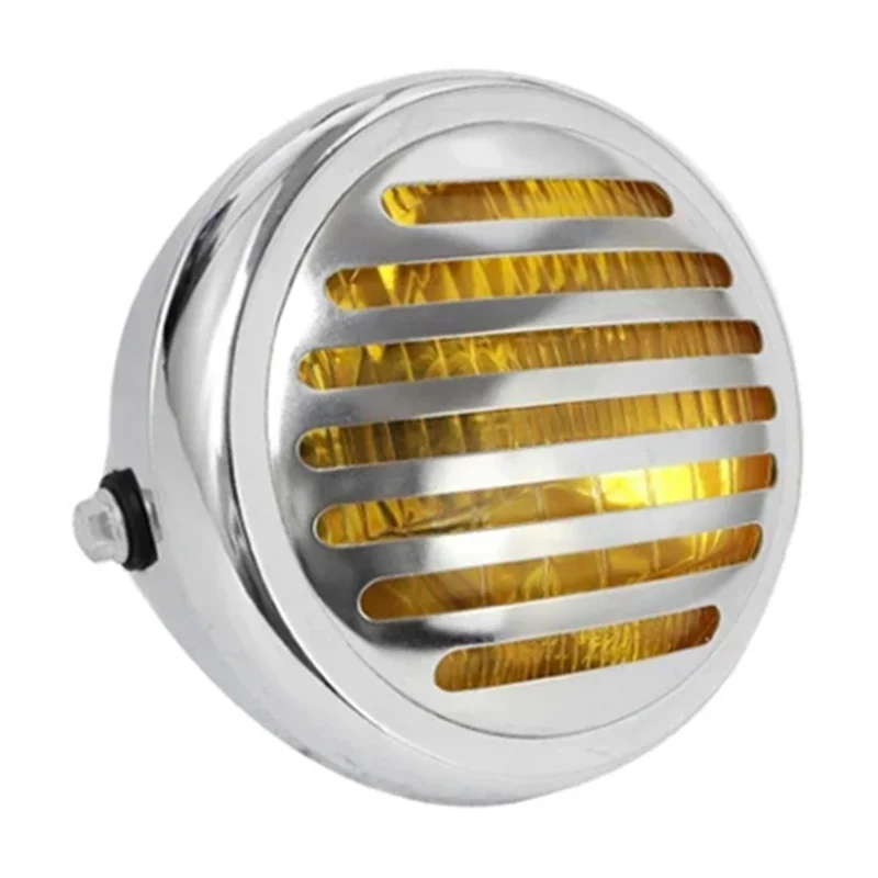 

OB-For Honda Yamaha Gn125/Cg125 Modified Retro Universal Motorcycle 12V Black Shell Front Retro Round Headlight
