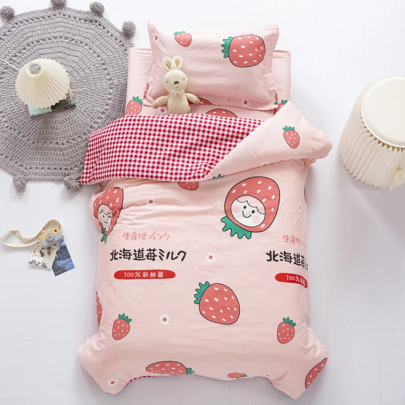 3 pezzi Cartoon Cotton culla Kit biancheria da letto Baby Princess Set biancheria da letto include federa lenzuolo copripiumino senza riempitivo