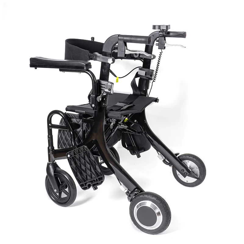 Lightweight Power Drive Aluminium Frame All-Terrain 5:1 Wheelchair Convenient Footrest Walker Rollator Features Convenient