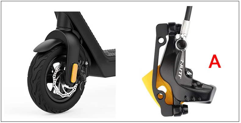 NUTT Electric Scooter 4 Piston Hydraulic Disc Brake Power-off Oil Disk for Zero 10X/11X, Vsett 10+/9+, Kaabo Wolf Warrior 11
