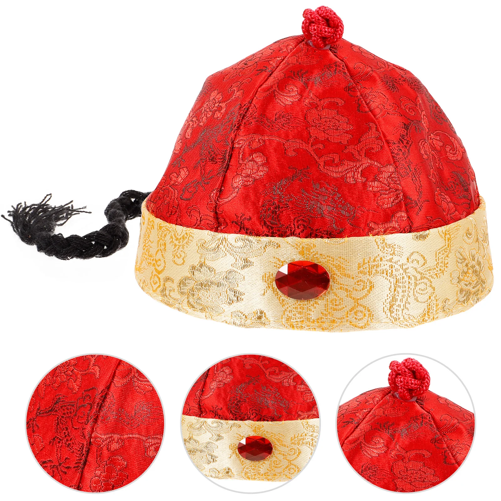 

Chinese Emperor Hat Silk Royal Court Headwear For Party Cosplay Performance Festival Hanfu Costume Accessory