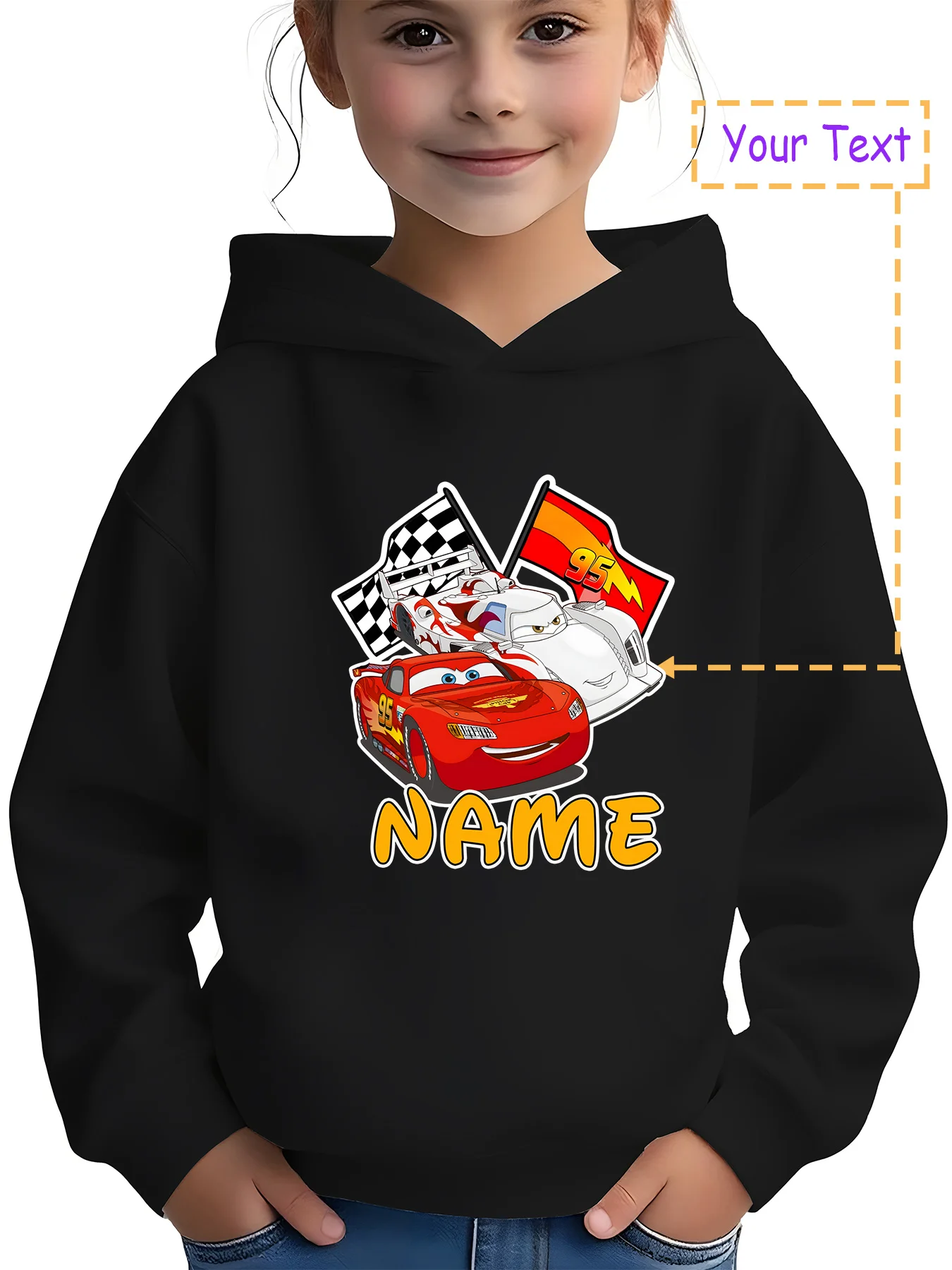 

MINISO Cars Hoodie - Lightning McQueen and other racing cars gathered together, a must-see for car fans, racing theme activities