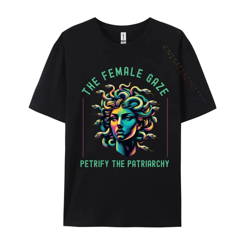 The Female Gaze Medusa Petrify The Patriarchy Feminist New Arrival Casual Crazy Top T-shirts Premium Cotton Men T Shirt Crazy