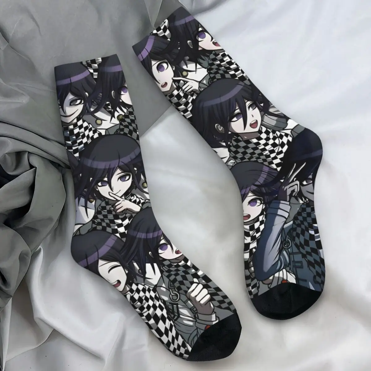 Men Socks Kokichi Oma Anime Game Danganronpa Stockings Autumn Gothic Quality Socks Graphic Skateboard Non-Slip Socks