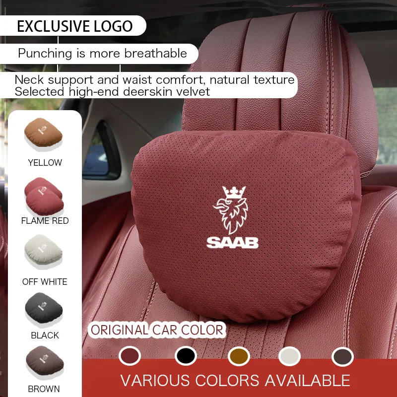 

Car Headrest Lumbar Support Pillow Spine Neck Pillow Seat For Saab Emblem 93 9 3 95 9 5 900 9000 94 Tech 2 Aero Accessories 2024