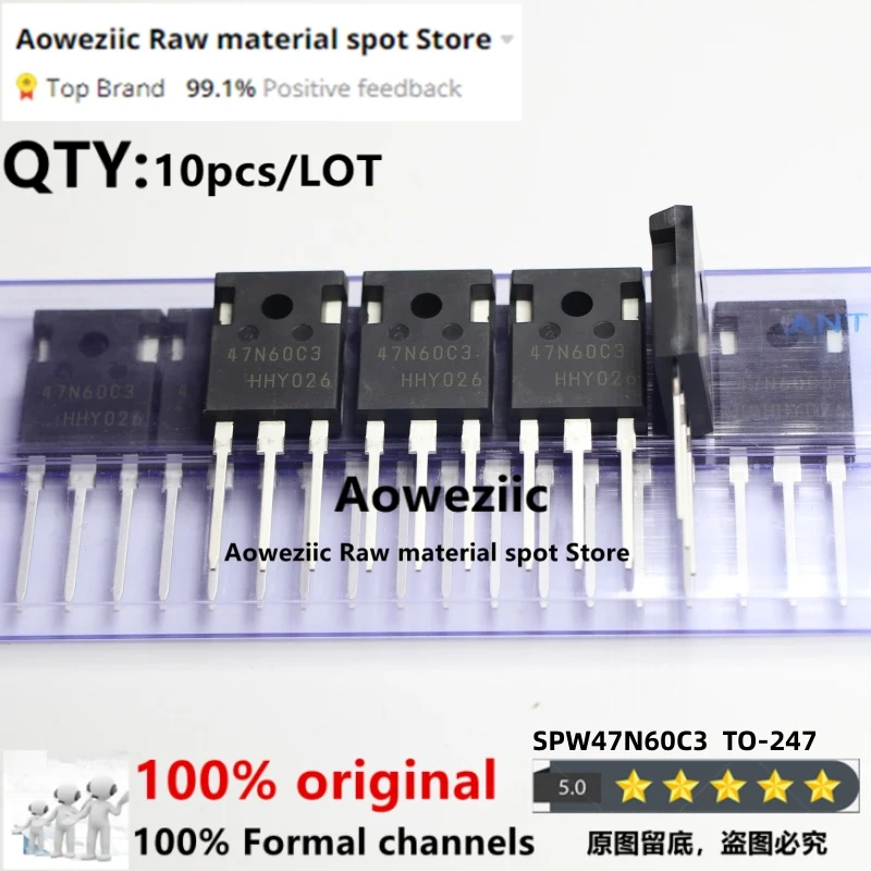 Aoweziic  2023+ 100% New Imported Original SPW47N60C3 47N60C3 TO-247 High Current FieldEffect Transistor 650V 47A