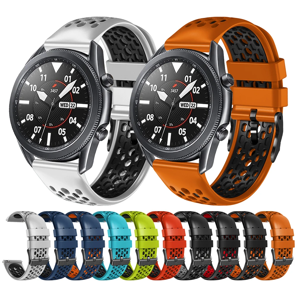 22mm Strap For Samsung Galaxy Watch 46mm/Watch 3 45mm / S3 SM-R760 SM-R770 SM-R840 SM-R800 Silicone Band Watchband Bracelet Belt