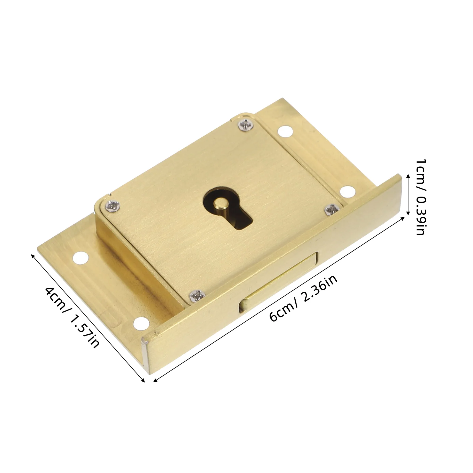 Square Drawer Lock Desk Brass Furniture Cabinet Locks with Key Keys File for Gate
